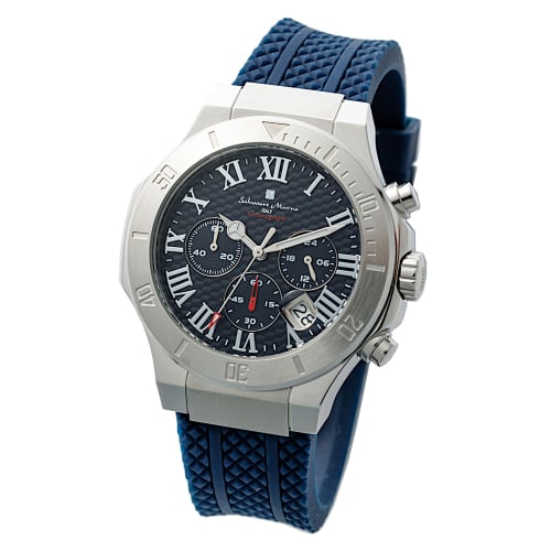 Salvatore Marra Men's Waterproof Analog Chronograph Watch with Blue Quartz Movement, Includes Watch Cloth (SSBL)