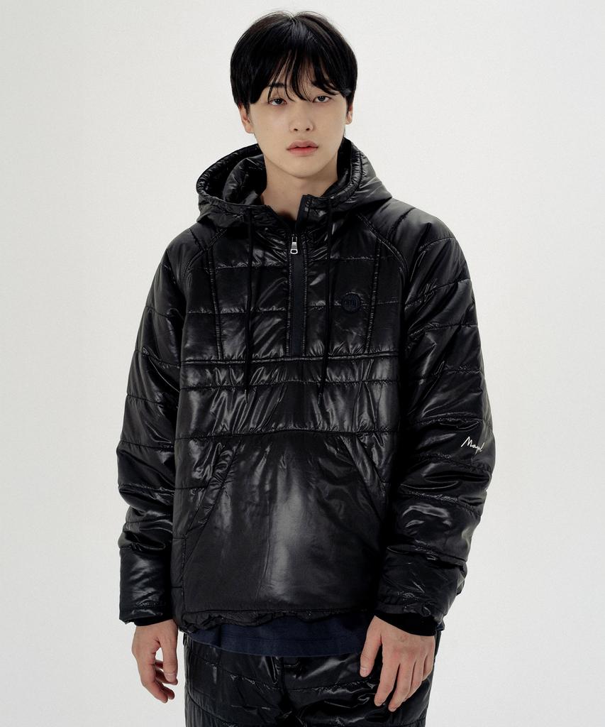Mayol Unisex Quilted Hoodie Setup Jumper_Glossy Black