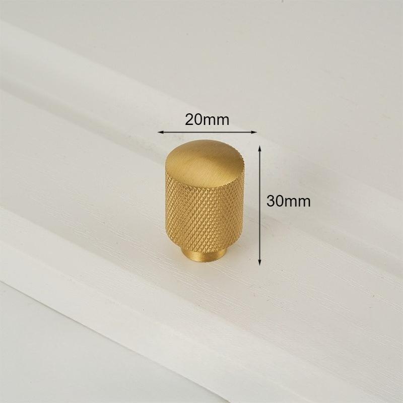 Knurled Solid Brass Furniture Handles Golden Handles for Wardrobe and Drawer Opulent Hardware Finishes Kitchen Cabinet Handles
