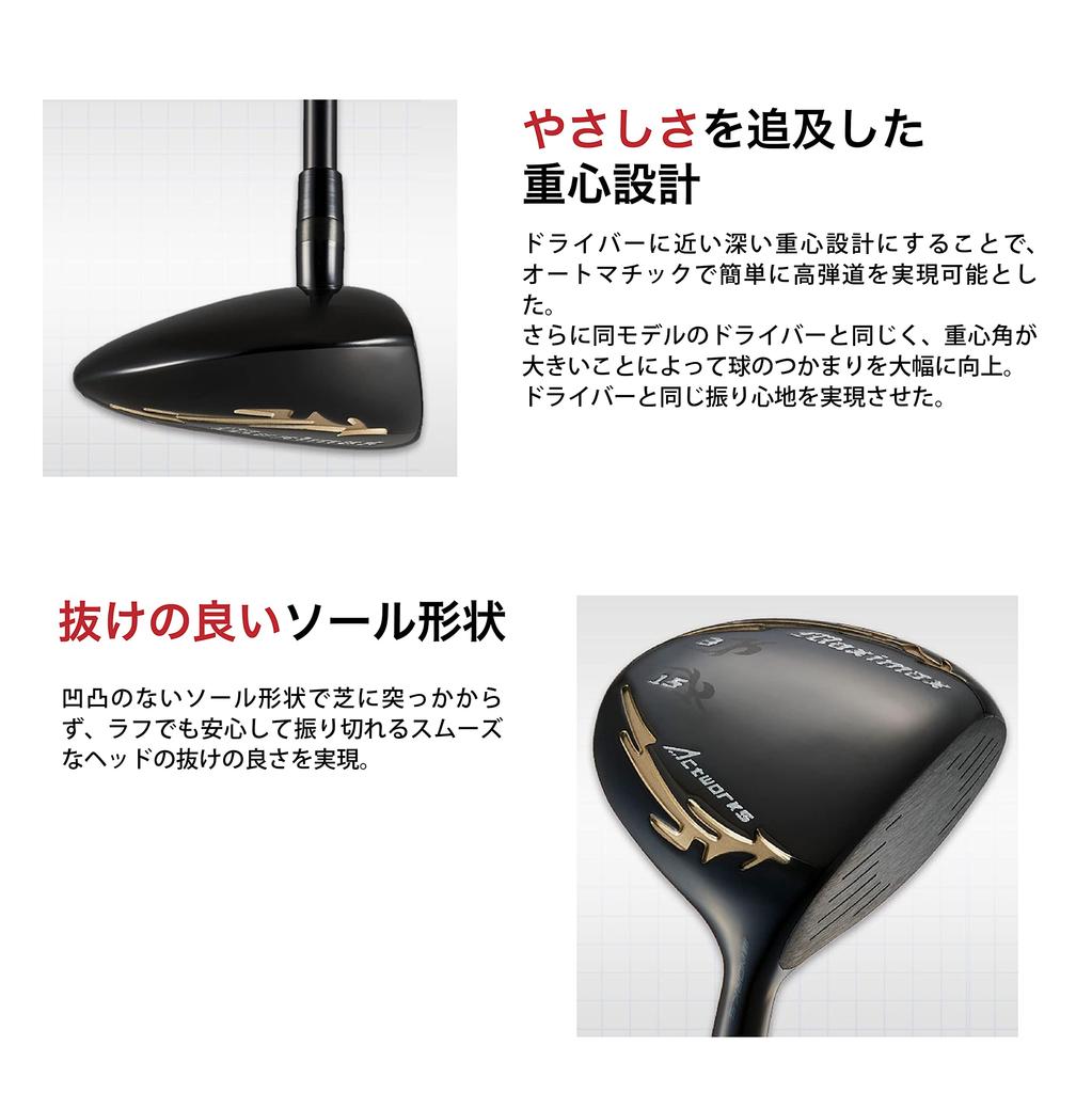 WORKS GOLF Фарвей Вуд №. 5 [Maximax Black Series II] Шафт: Премьер АТТАС Длина: 42 дюйма  Угол лофта: 19 градусов  Гибкость: L