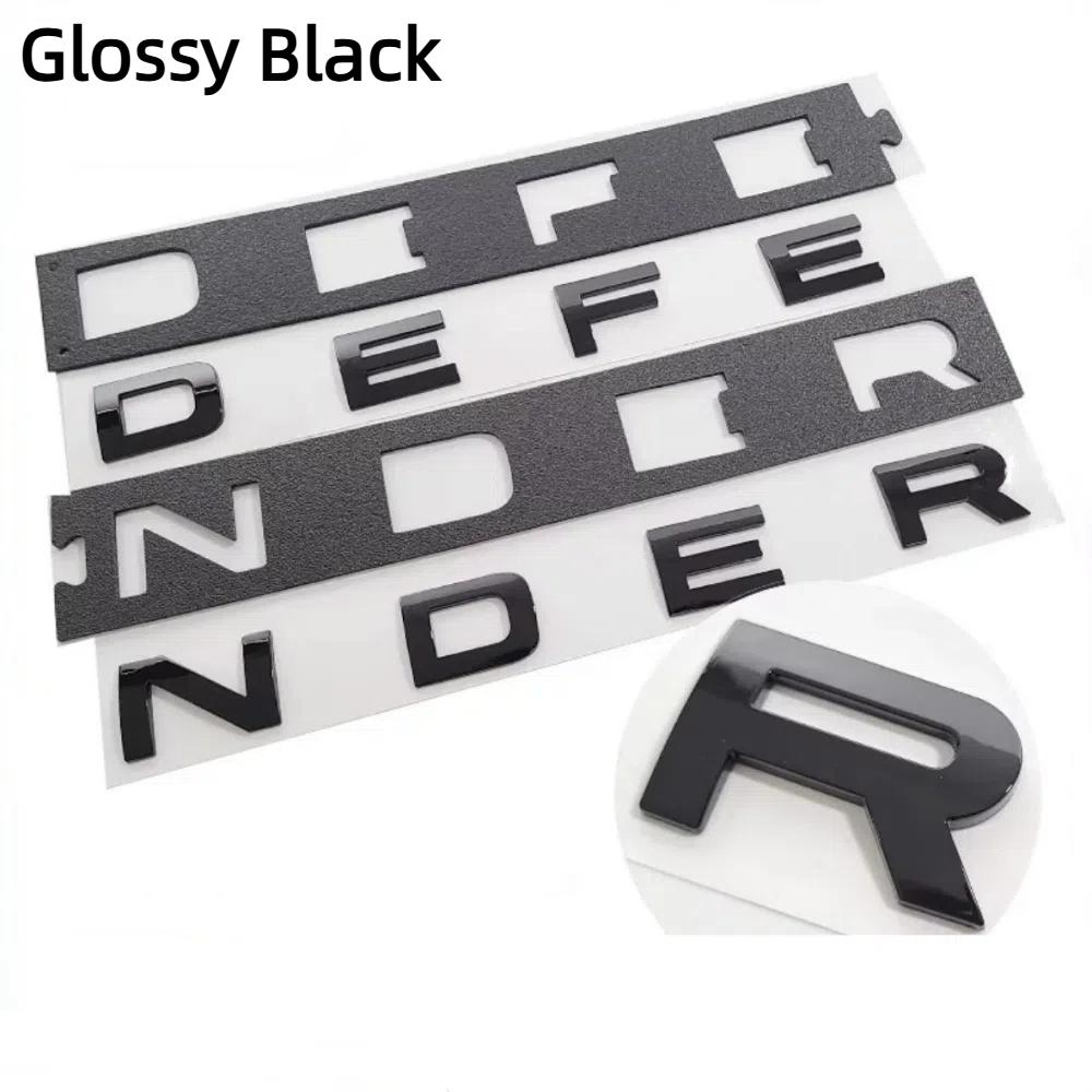 1pc 3D ABS Black Letters DEFENDER Badge Car Front Hood Bonnet Stickers Decals For Defender Emblem Accessories