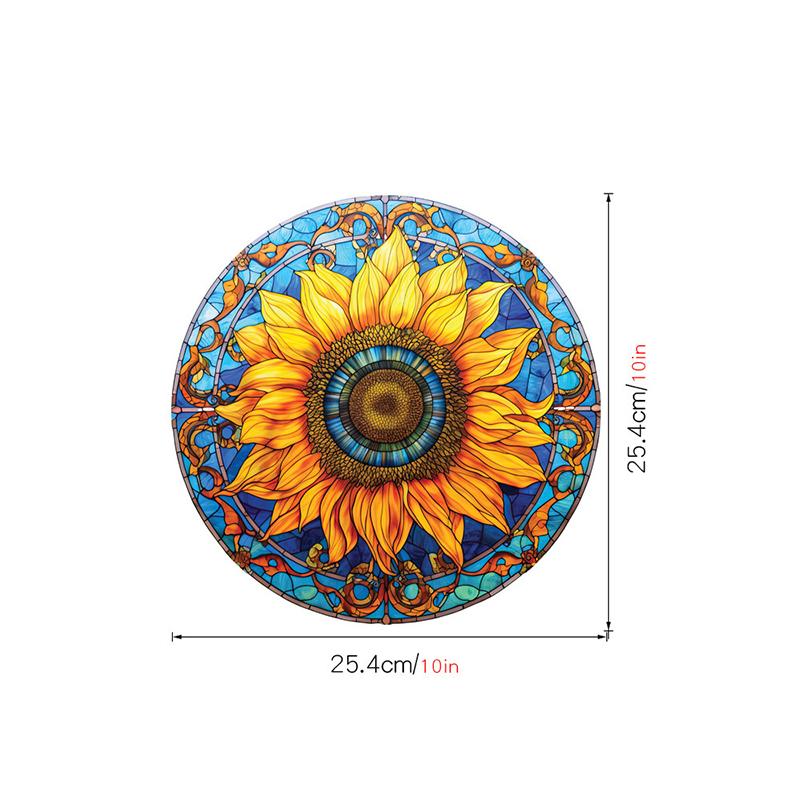 Retro Stained Hummingbird Butterfly Flower Film Window Glass Electrostatic Stickers Colorful