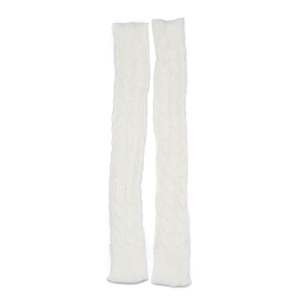 Women Man Clothing Accessories Autumn Winter Long Gloves Arm Warmers Twist Pattern Knitted Mittens