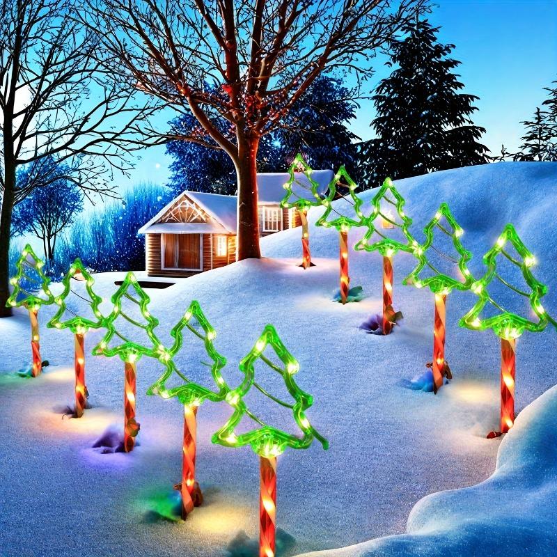 Рождественская елка, газон, напольные светильники, рождественская атмосфера, подключаемый садовый, газонный, дворовый, тротуарный декор, рождественские уличные украшения, подарки