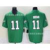 Philadelphia Eagles NFL Jersey 1 Jalen Hurts Green Embroidered Football Shirt Men