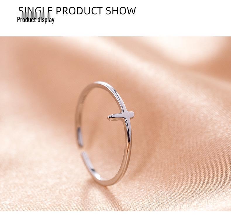 Banyan Tree S925 Silver Adjustable Japanese Cross Ring for Women