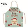 Holiday Party Costume Supplies Christmas Apron, Santa Claus/Elk/Gingerbread Man/Snowman Print Cooking Bib, Waterproof Non-woven Fabric Decoration