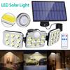 138LED Уличный солнечный светильник 3 головки датчик движения 270° широкий угол освещения водонепроницаемые светильники настенный светильник для сада гаража уличные фонари