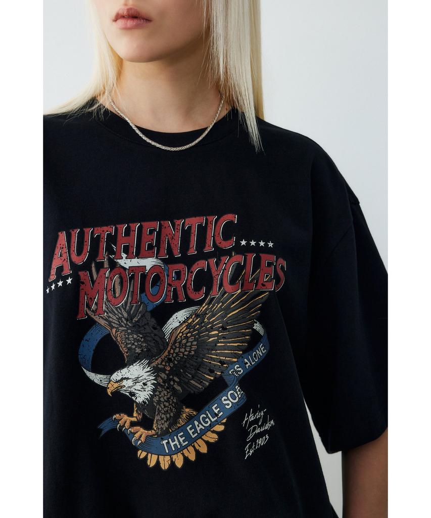 HARLEY-DAVIDSON COLLECTIONS® [Bv] Оригинальная черная футболка с коротким рукавом 'Орел' _Hh16111056