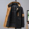 Мужская зимняя рабочая одежда больших размеров, хлопковое пальто с капюшоном, толстая куртка средней длины, повседневная теплая хлопковая куртка 4XL-10XL