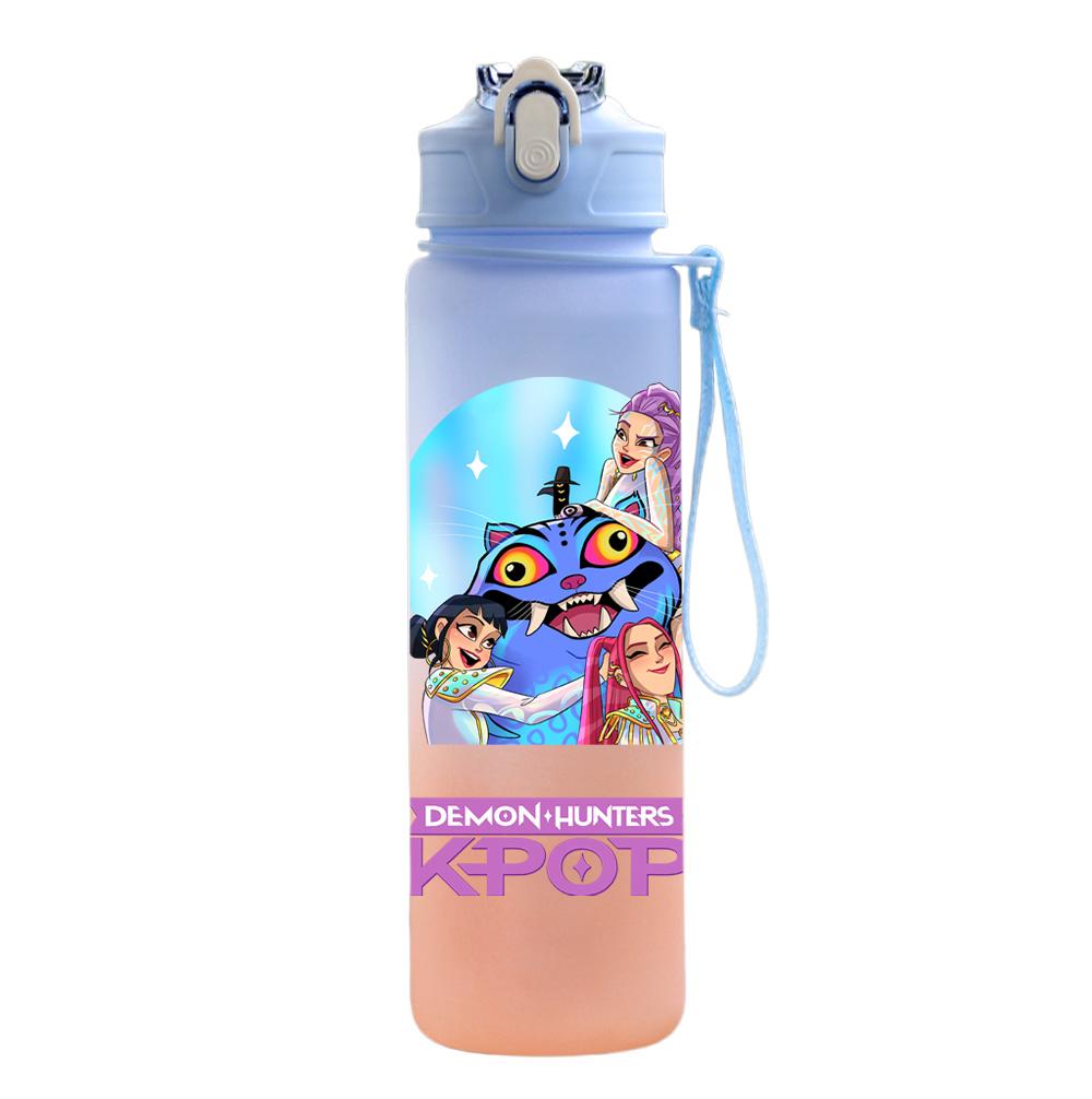750Ml Water Bottle Demon Hunters Printed Large Capacity Drinking Cup Portable Outdoor Sports Water Cup Children Kid Gift