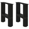 VidaXL Coffee Table Legs Black 2 Pieces 30 X (30-31) Cm Steel 4013252