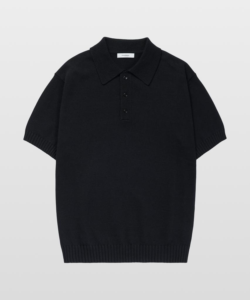 MANNERGRAM 100% Soft Cotton 3-Ply Polo Short Sleeve Knit Black