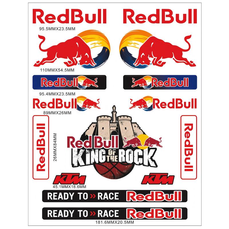 Наклейки для мотоцикла, наклейки спонсорских мероприятий Red Bull, пластиковый шлем, кузов автомобиля, самодельные водостойкие декоративные наклейки от солнца на бак