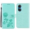Тисненая кожаная книжка с розой для HONOR X7, кошелек, слоты для карт, чехол