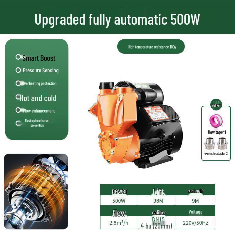 220V Silent Automatic Self-Priming Booster Pump for Water Systems