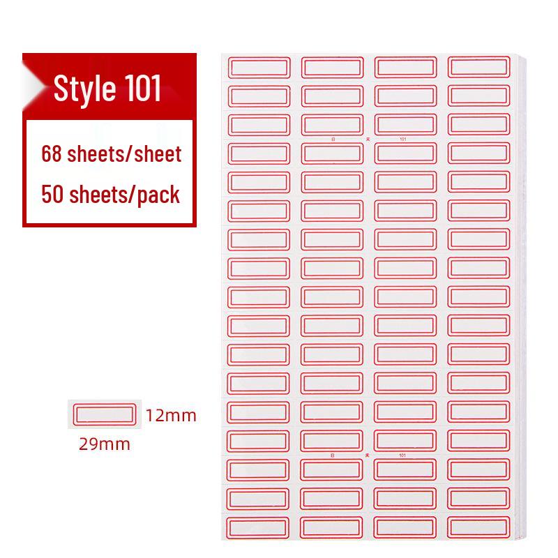 Colored Self-Adhesive Label Stickers for Handwriting, 50 Sheets - Office Use Name & Price Tags