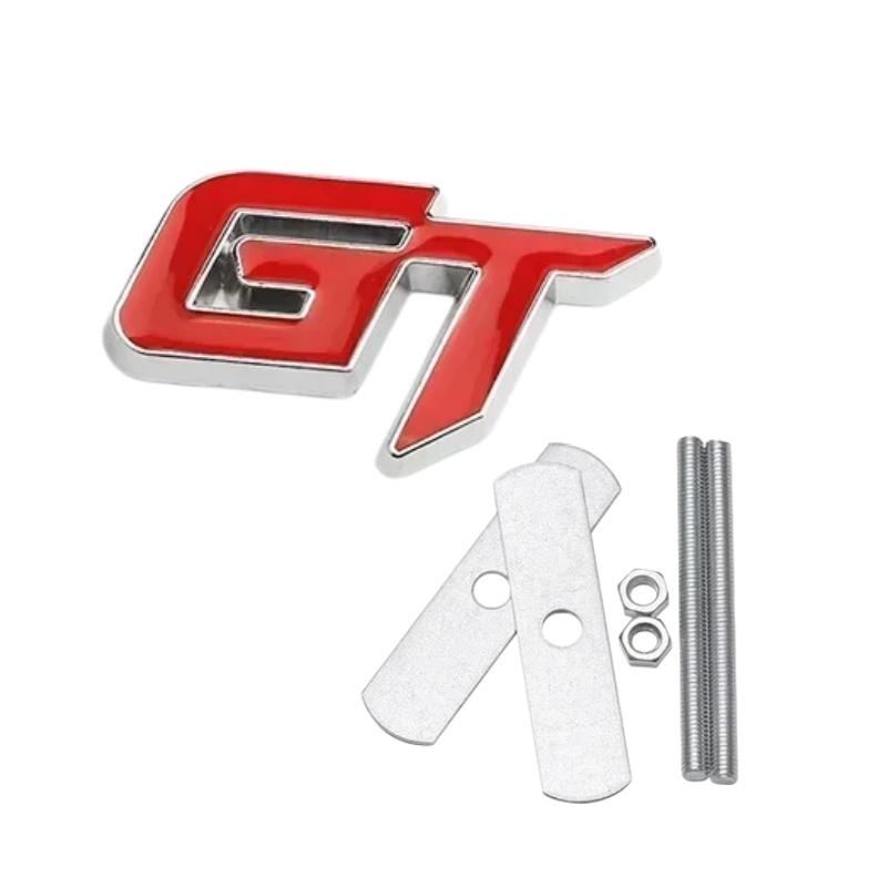 3D Metal GT Letters Car Front Grille Rear Trunk Fender Emblem Badge Sticker Decals Styling Accessories