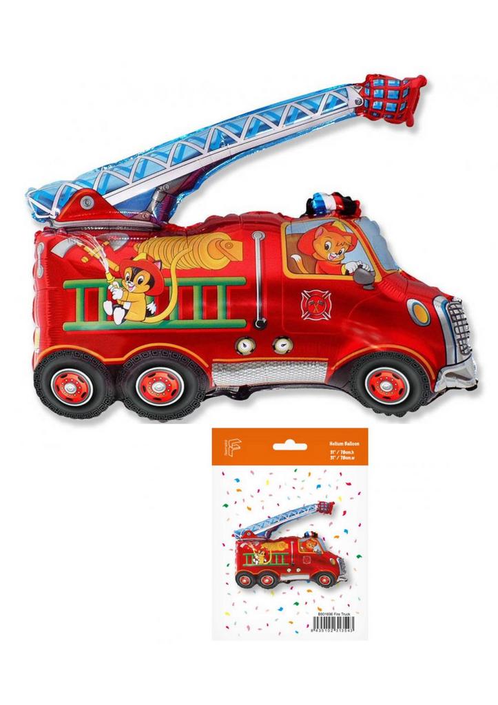Fire Truck Foil Balloon - 78 Red