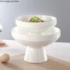 Белая керамическая тарелка Поднос для закусок на высоких ножках Тарелка для фруктов Блюдо для сухофруктов Поднос для закусок Обеденная тарелка Десертная миска Салатница