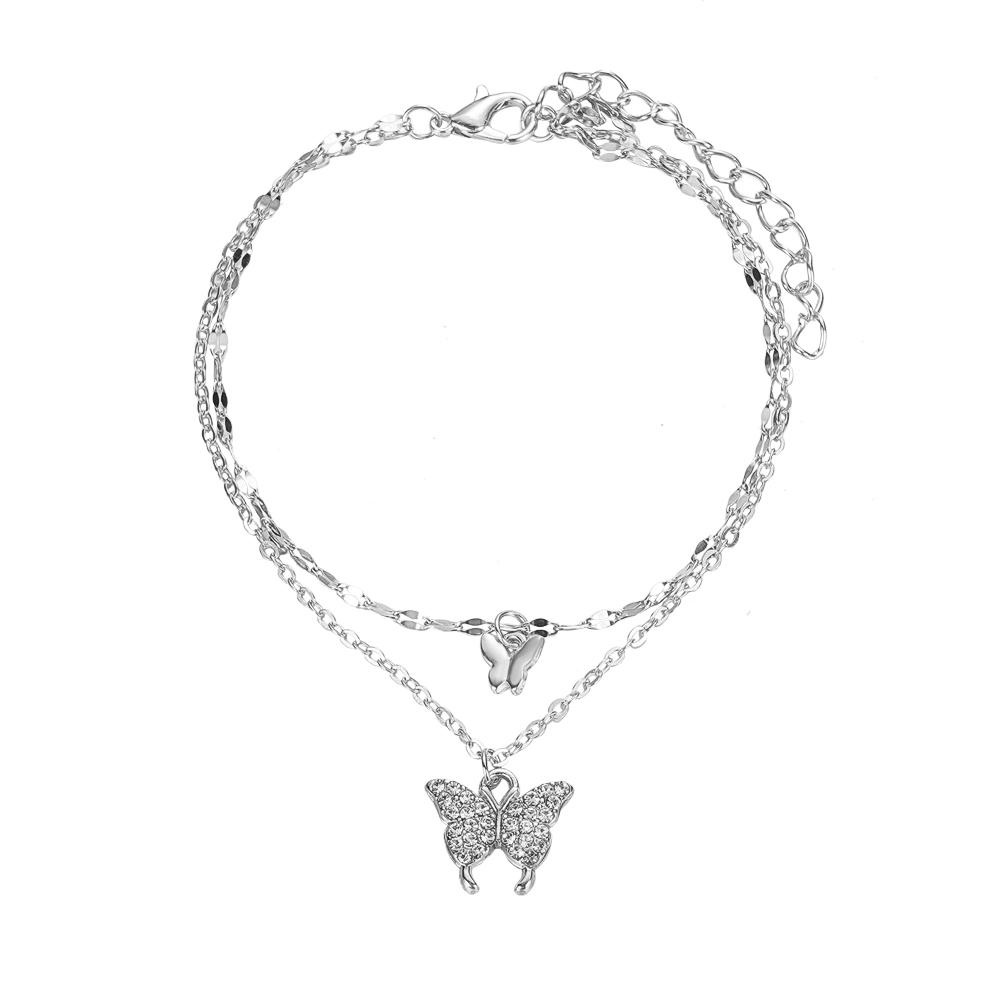Elegant Personality Butterfly Anklet Gold and Silver Ankle Chain Suitable for Women's Anklets Jewelry Gifts