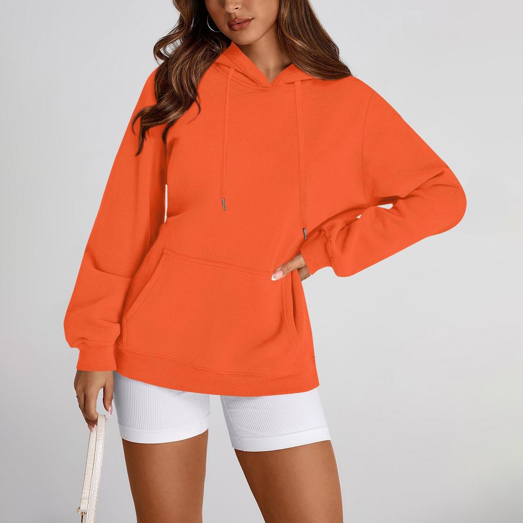 Женский свободный свитшот с круглым вырезом и длинными рукавами, повседневный свободный крой на шнурке