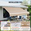 VEVOR Manual Retractable Awning, 10 x 8 ft Outdoor Patio Awning Retractable Sun Shade