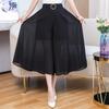 Plus Size Chiffon Wide Leg Trousers Women Summer Black High Waist Pants Woman