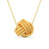 Ювелирные изделия из стерлингового серебра 925 пробы, желтое золото, бриллиантовое ожерелье с кулоном в виде узла любви для женщин-подростков