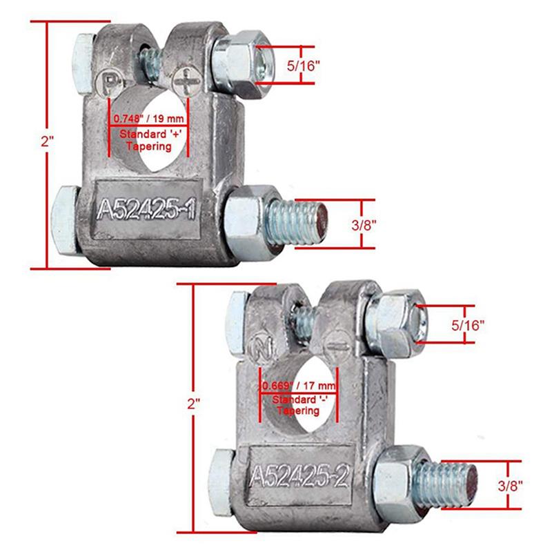 A14U-3X Battery Terminals(Heavy Duty) Battery Terminal Negative & Positive With Plastic Cover Made Of Lead Alloy Kit