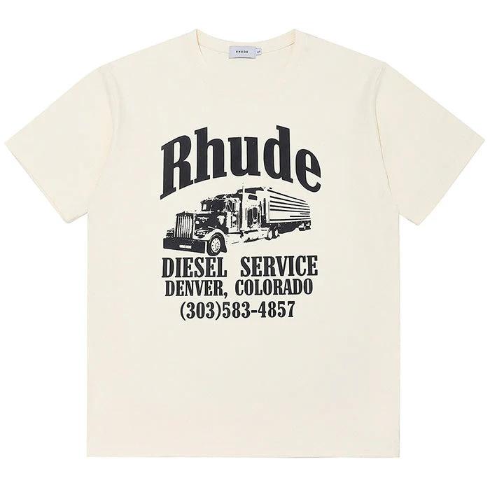 25SS cross-border European and American tide brand RHUDE letter pattern logo printed short-sleeved t-shirt men's and women's American high street