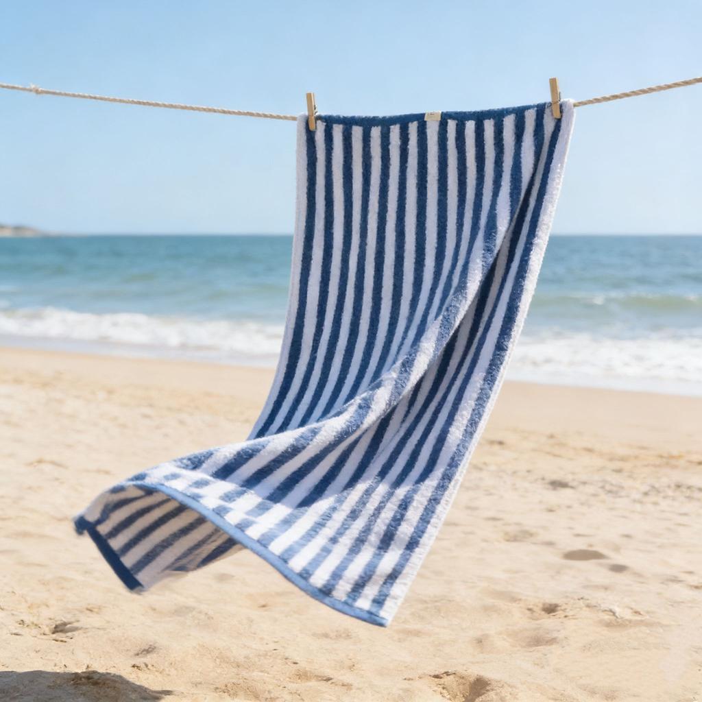 Hot Selling Modern Turkish Tropical Luxury Cotton Quick Dry Highly Absorbent Beach Towel Yarn Dyed Large Size Striped Soft Pool