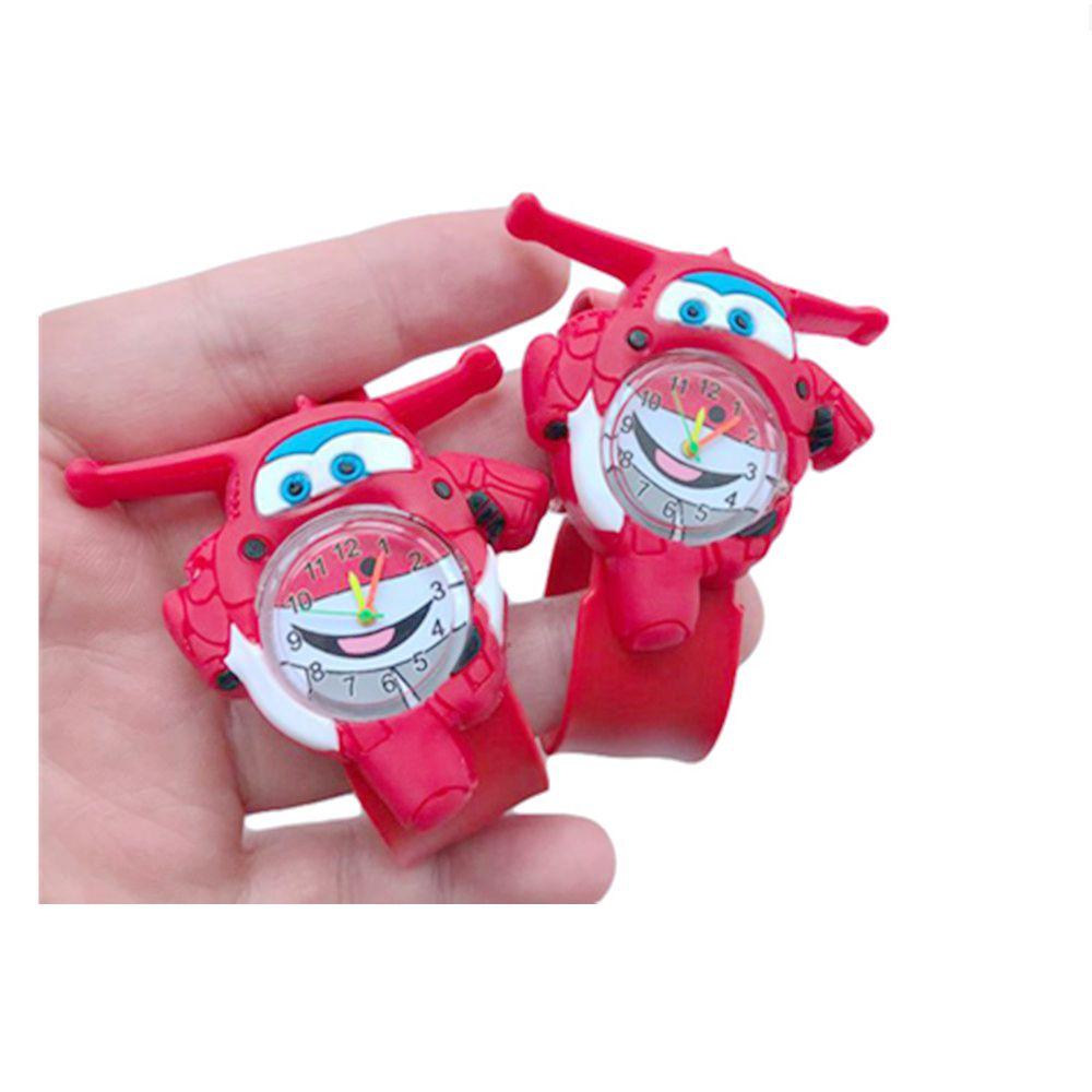 1 шт. Мультяшные часы Super Wings Фигурки самолетов Силиконовый ремешок ПВХ Модель Детский Подарок Игрушка