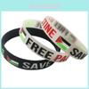 Уникальный силиконовый браслет-браслет Free Palestine, привлекающий внимание, в черно-белом цвете