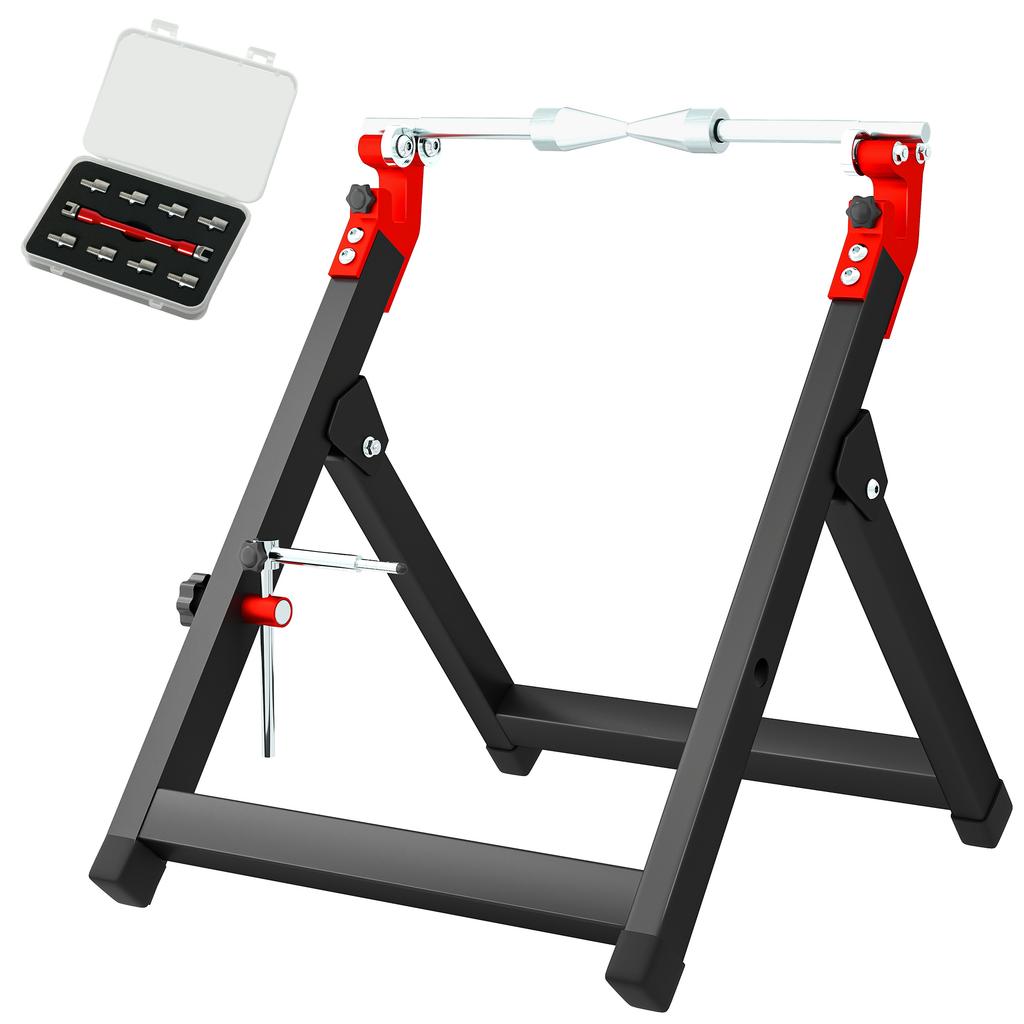 Manual motorcycle wheel balancer aluminum steel wheel damage balancing foldable 40x39.5x40.5cm black