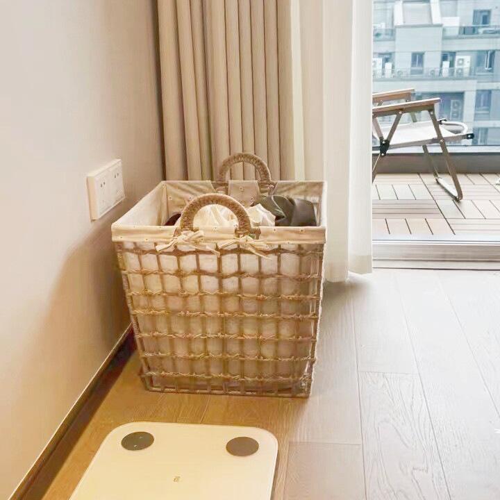 High-Value Woven Japanese-Style Laundry Basket for Bedroom Storage