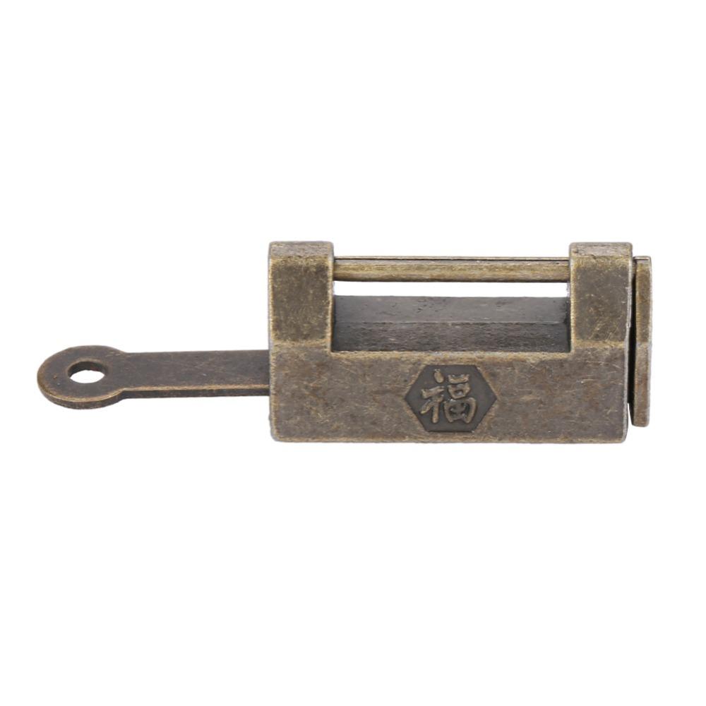 2pcs Antique Retro Style Chinese Vintage Padlock Chinese Style Horizontal Lock Furniture Cabinets