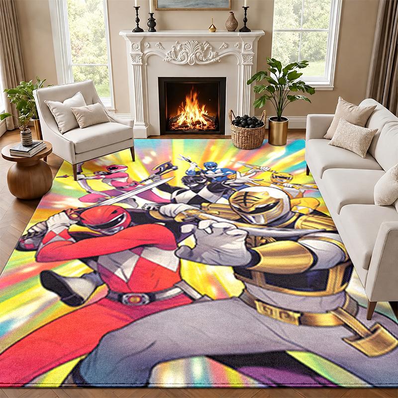 Power Rangers Carpet Door Mat for Living Room or Bedroom Protective Mat Under Chair Office Decoration Christmas Gift Birthday Present