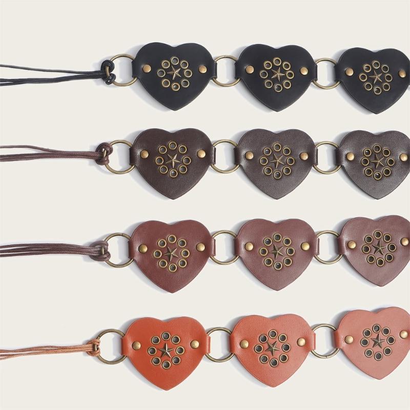 Trendy PU Leather Sash Waist Belt With Alloyed Clasp And Heart Design Perfect For Casual Outfits