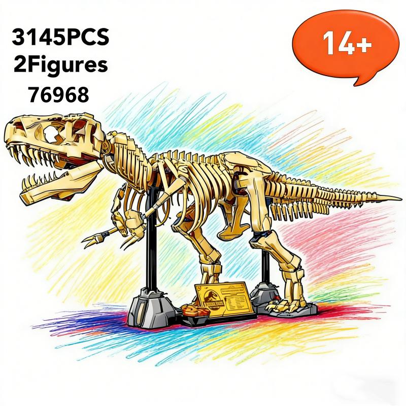 76968 Park T-Rex Fossils Christmas Birthday Gift Model 3145Pcs Assembling Brick Children Educational Toy