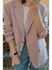 Early Spring Korean Loose Fit Pink Blazer - Women's Casual British Style Jacket