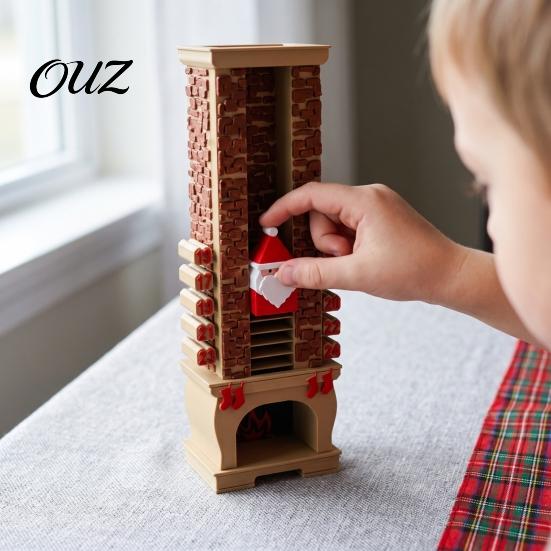Family Christmas Tradition 3D Printed Santa Fireplace Advent Calendar, 24-Day Countdown Ornament for Seasonal Home Accents Decor, Reusable Holiday