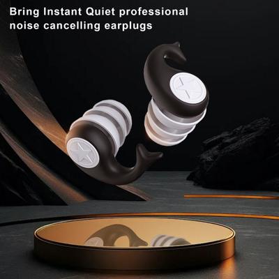 Эргономичные силиконовые беруши 25 дБ с шумоподавлением Водонепроницаемые многоразовые пыленепроницаемые беруши для защиты органов слуха для работы Исследование сна Фокус храпа