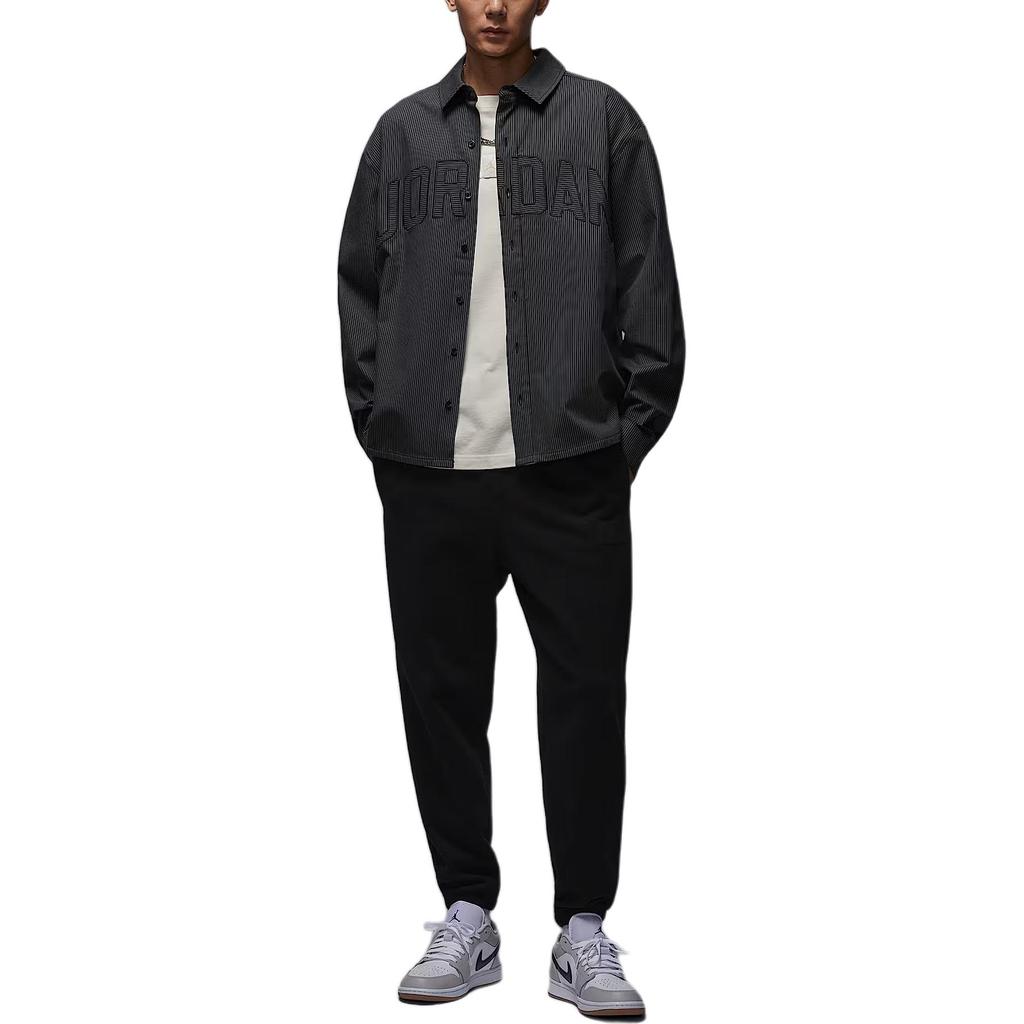 Jordan Рубашка мужская оксфорд с длинным рукавом, однотонная, свободного кроя, на пуговицах IB0318-011