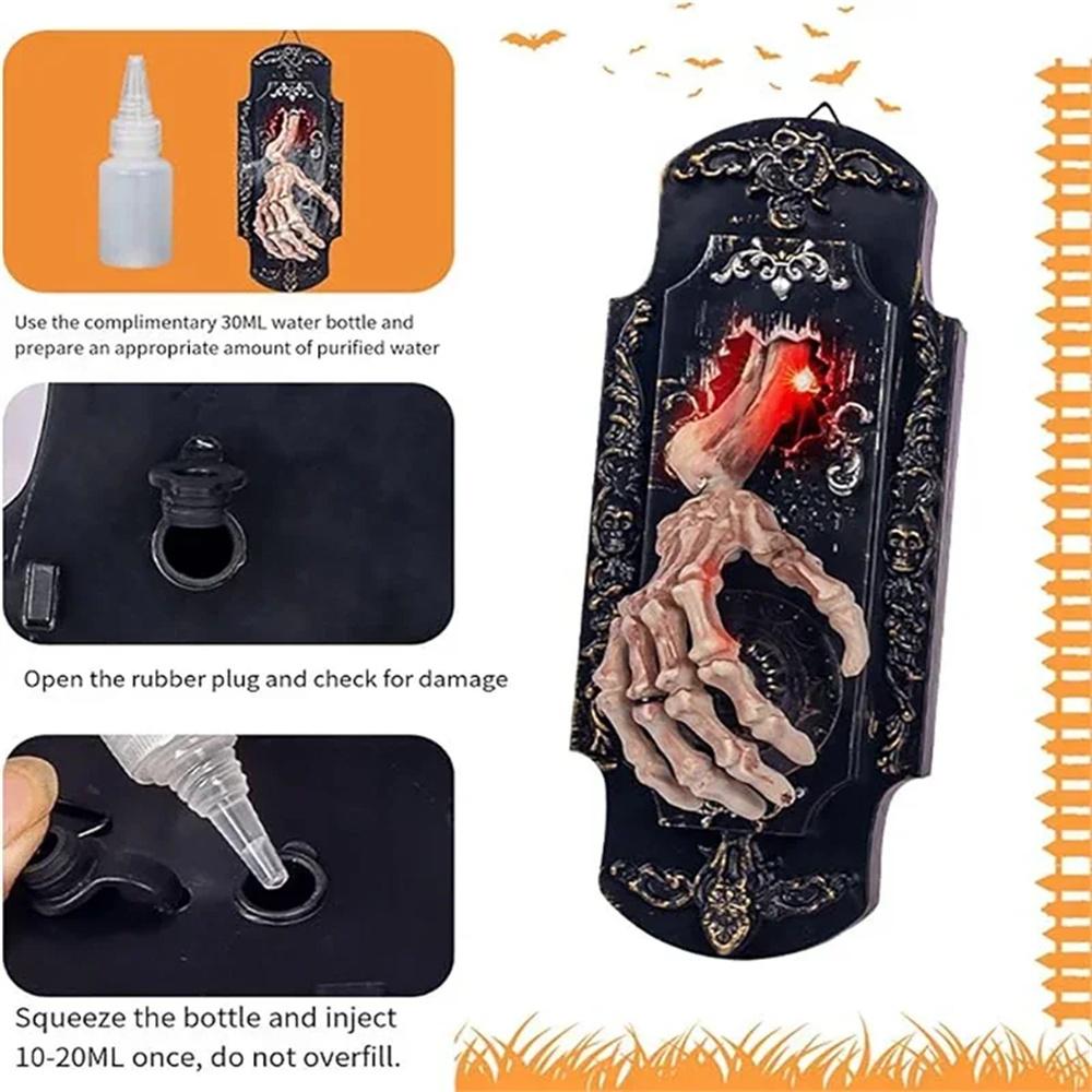 1× Забавный спрей-звонок в форме руки скелета на Хэллоуин для украшения на Хэллоуин