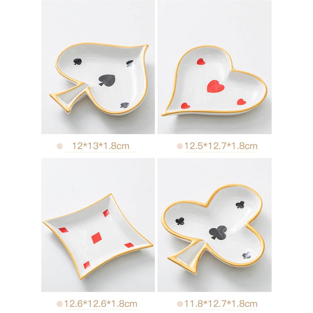 Поднос для мелочей Queen-b с дизайном игральных карт, милый и стильный для аксессуаров, хранения, ювелирных изделий, ключей, прихожей, ванной комнаты (Дизайн Пики)