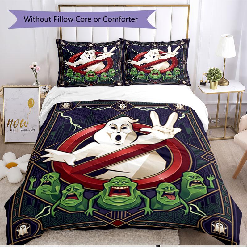 3pcs Duvet Cover Set (1*Duvet Cover + 2*Pillowcase, Without Core), Ghostbusters Print Soft All‑Season Bedding Set, Home Bedroom Decor Gift