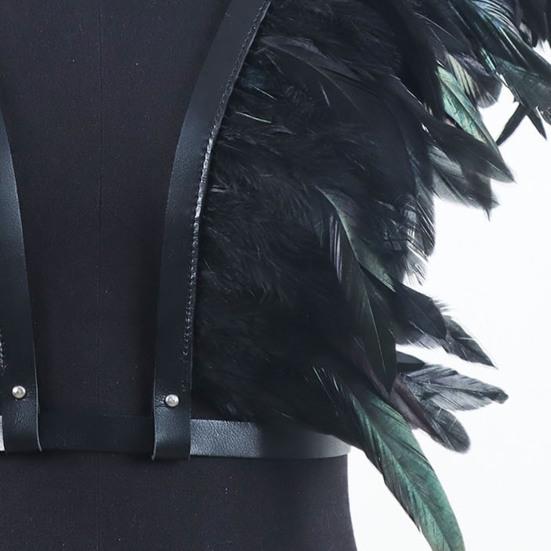 Средневековая накидка из перьев Панк Готика Искусственная кожа Костюм Доспехи Хэллоуин Косплей Регулируемый