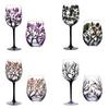 Handmade Painted Glass Wine Glasses Four Seasons Tree Goblet Gift for Friend Dropshipping