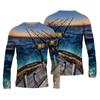 2024 Men's Fishing Shirts 3D Pinting Fishing Apparel Breathable T-Shirt Long Sleeve Outdoor Sports Crewneck Fishing Shirt 6XL
